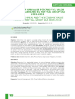 Precio de La Harina de Pescado y El Valor Económico Agregado en AUSTRAL GROUP SAA 2009-2018