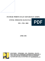 SNI 03-1726-2002 Standar Perencanaan Ketahanan Gempa Untuk Struktur Bangunan Gedung