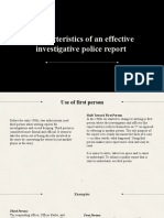 Characteristics of An Effective Investigative Police Report