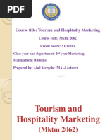 Tourism and Hospitality Marketing