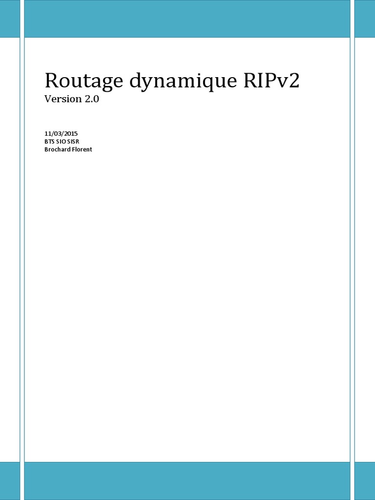 Configuration du Routage RIPv2 | PDF | Routage | Adresse IP