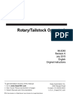 Rotary/Tailstock Operator's Manual: 96-8260 Revision A July 2015 English Original Instructions
