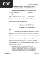 Format of The Arbitration Order