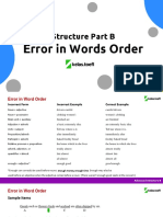 Structure Part B: Error in Words Order