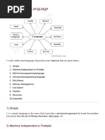 Features of C Language