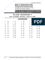 Answer Key Class - 1