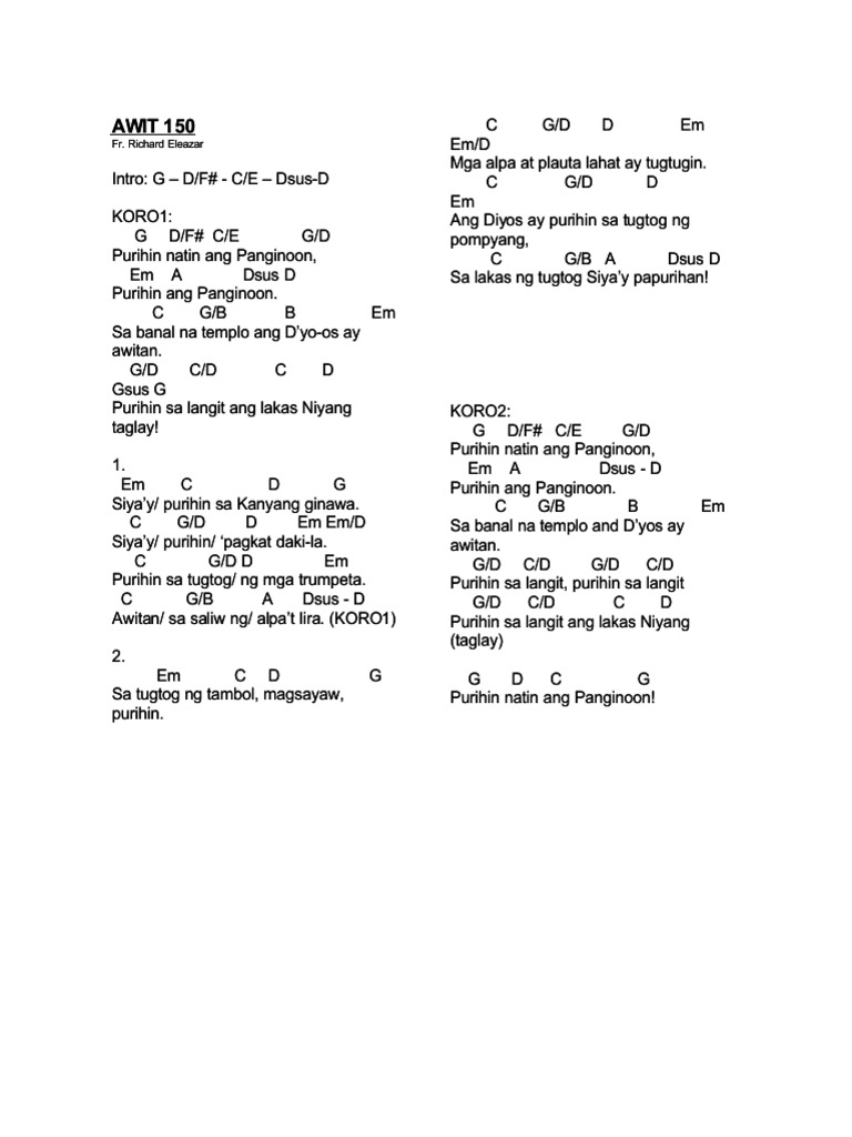 Awit 150 (Chords) | PDF
