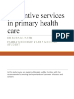 Preventive Services in Primary Health Care
