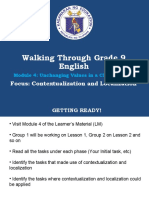 Walking Through Grade 9 English: Focus: Contextualization and Localization