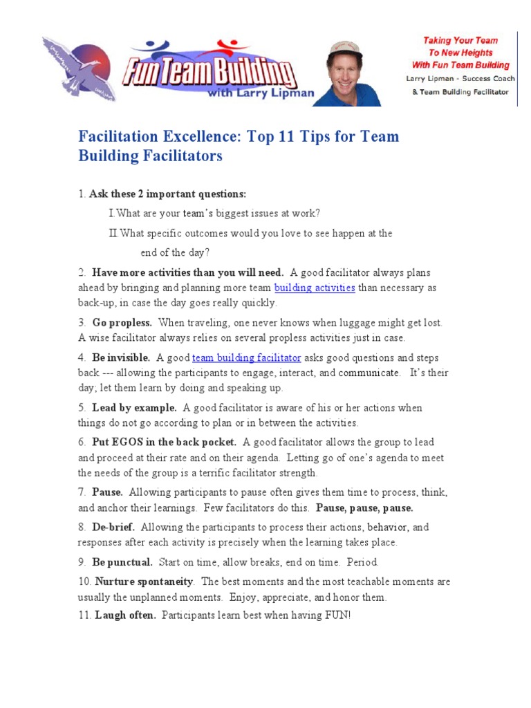 Tips for Effective Team Building Facilitation | PDF