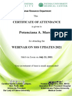 SSS Updates 2021 Webinar Certificate