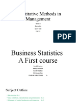 Quantitative Methods in Management Business Statistics Overview