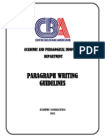 Paragraph Writing Guidelines For Intermediate Level