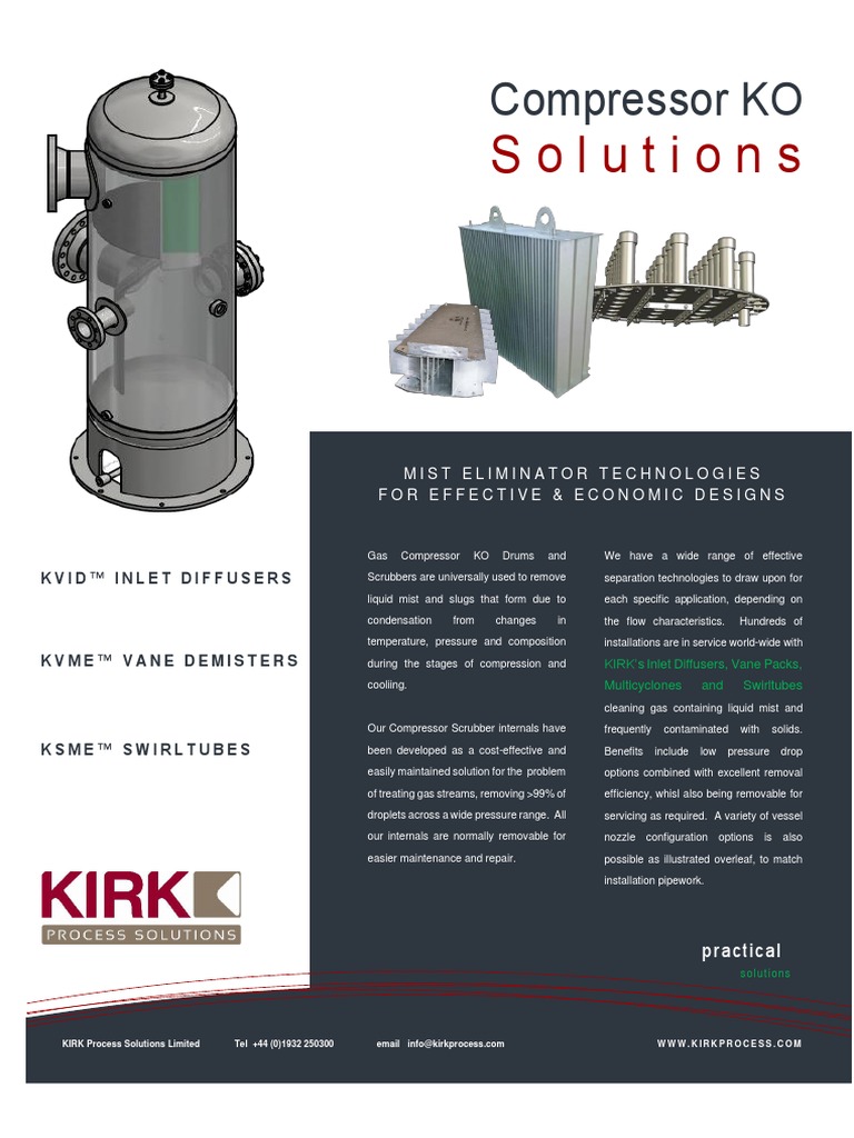 KIRK Compressor KO Solutions | PDF | Liquids | Gases