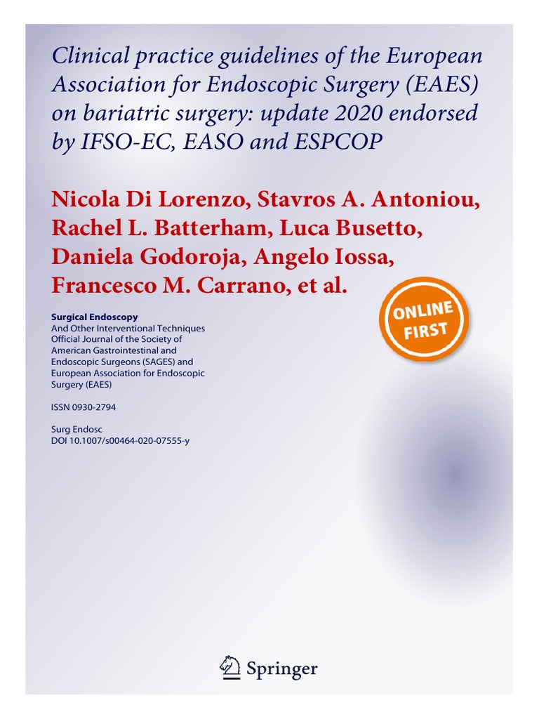 2019 Guidelines Bariatric Surgery EAES SAGES | PDF | Bariatric Surgery ...