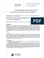 Comparação dos métodos de determinação do grau alcoólico