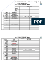 2 Semester Exams Timetable - Level 100-300 (Online) : Draft