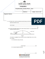 Worksheet: Topic Deformation of Solids +projectile Motion Duration: 50 Min Date