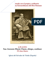 23 de Octubre.- San Antonio María Claret. Propio y Ordinario de la santa misa
