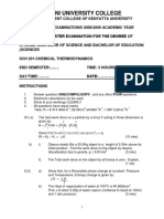 PWANI UNIVERSITY CHEMICAL THERMODYNAMICS EXAM