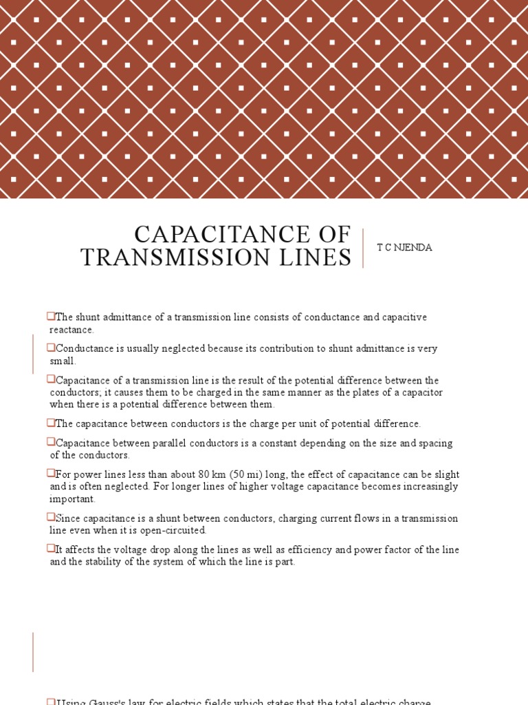 Capacitance in Transmission Lines | PDF | Capacitor | Electric Power ...