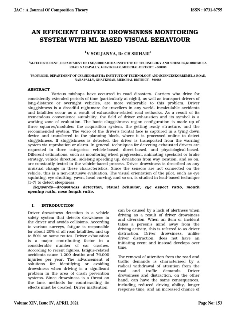 ML-Based Driver Drowsiness Detection | PDF | Traffic Collision | Traffic
