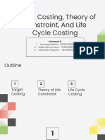 Target Costing, Theory of Constraint, And Life Cycle Costing