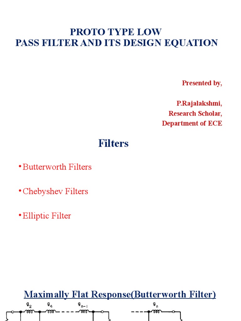 Low Pass Filter Design Equations | PDF | Electronics | Mathematics