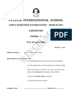 Lyceum International School: Chemistry Paper I 9 Sc. (Cambridge)