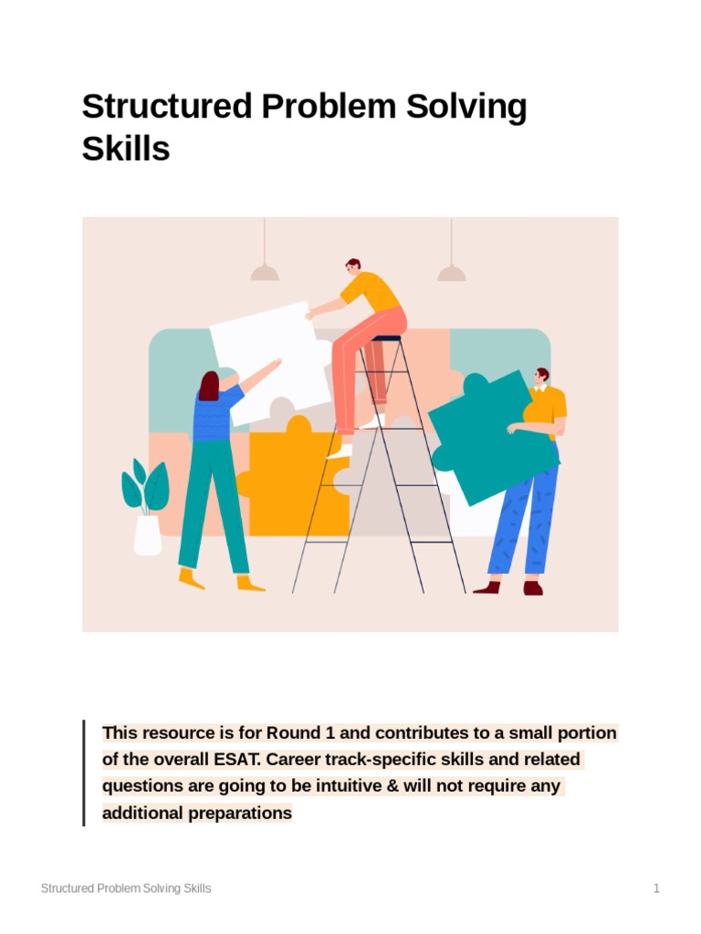 Structured Problem Solving Skills 1 | PDF | Heuristic | Algorithms