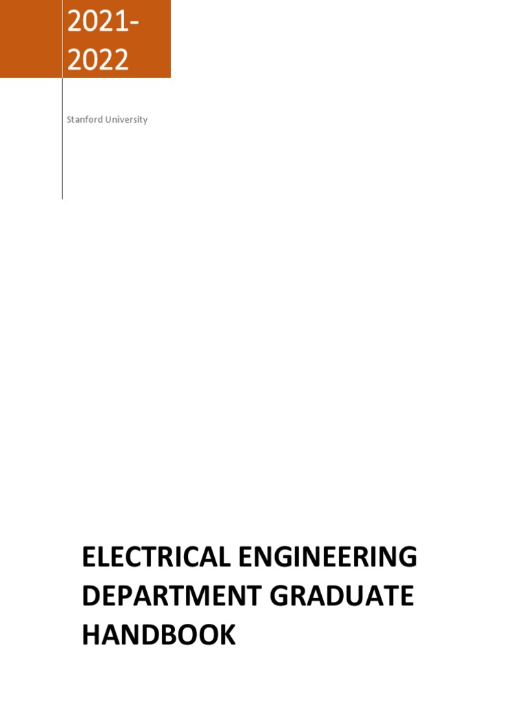 Stanford Electrical Engineering Graduate Handbook PDF Doctor Of