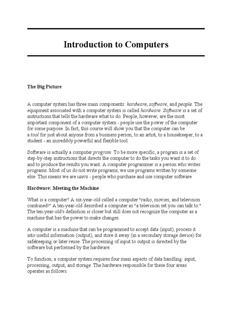 Understanding Computer Systems Basics | PDF | Computer Data Storage ...