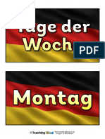 German Days of the Week Posters