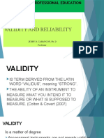 Validity & Reliability (Chapter 4 - Learning Assessment)