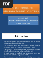 Tools and Techniques of Educational Research-Observation