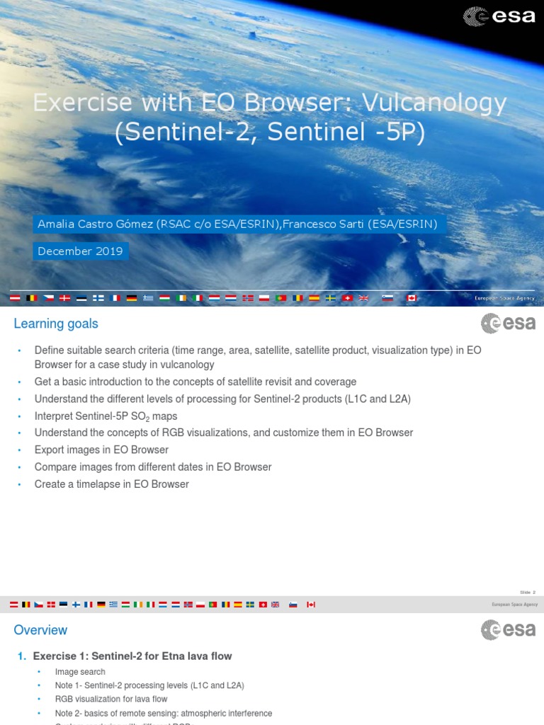 Exercise With EO Browser Vulcanology (Sentinel2, Sentinel 5P) PDF