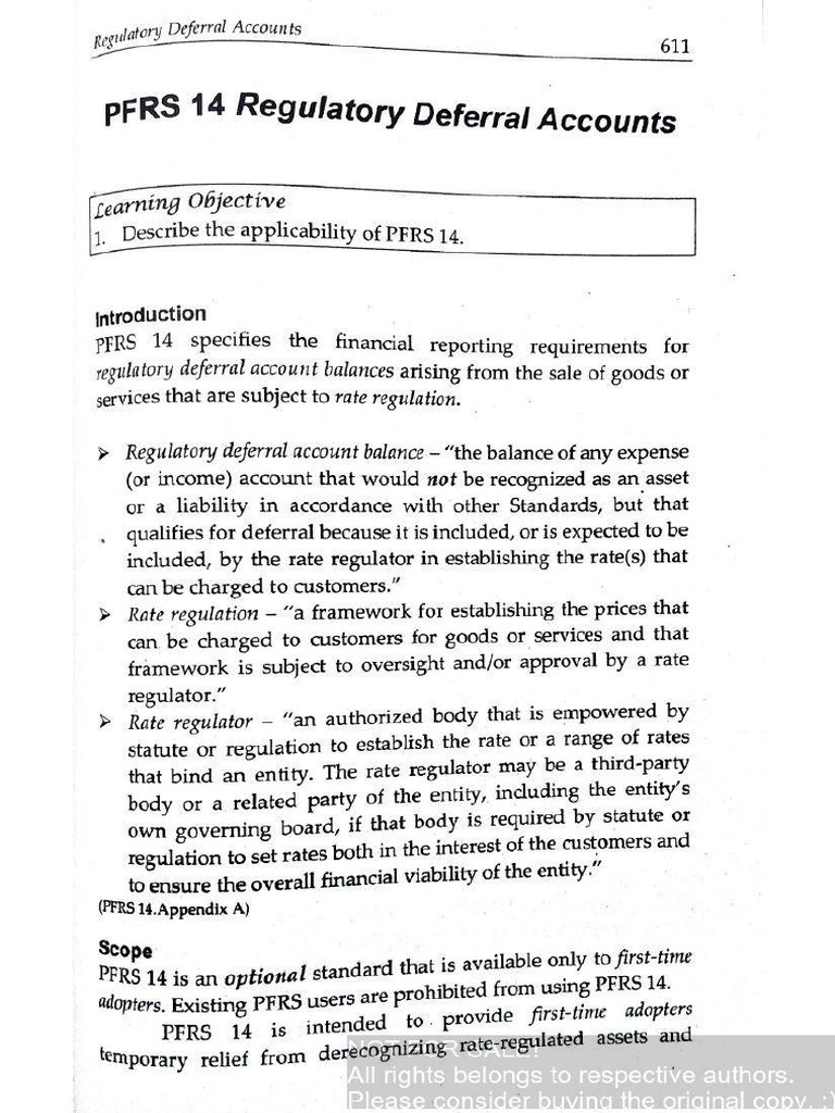 PFRS 14 Regulatory Deferral Accounts PDF