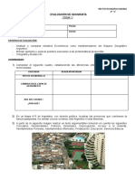 Evaluación de Geografía 3°c Tema 1