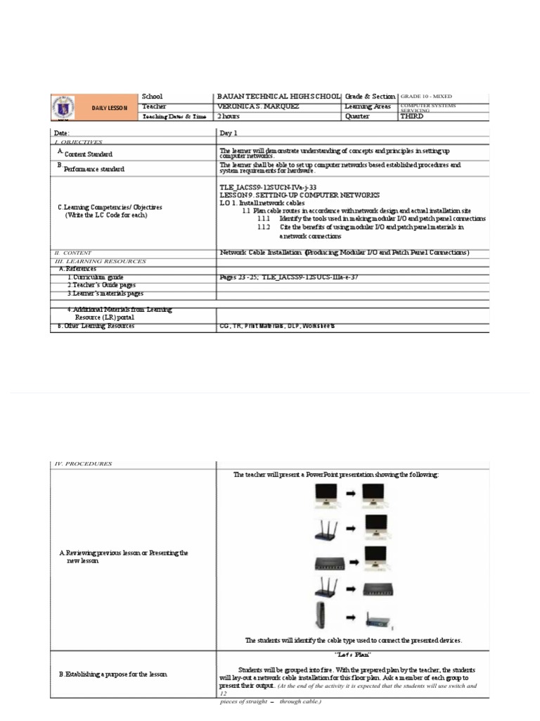Computer Systems Servicing-DLL | PDF | Peer To Peer | Teachers