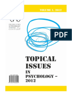 Problems of Psychology in The 21st Century, Vol. 1, 2012