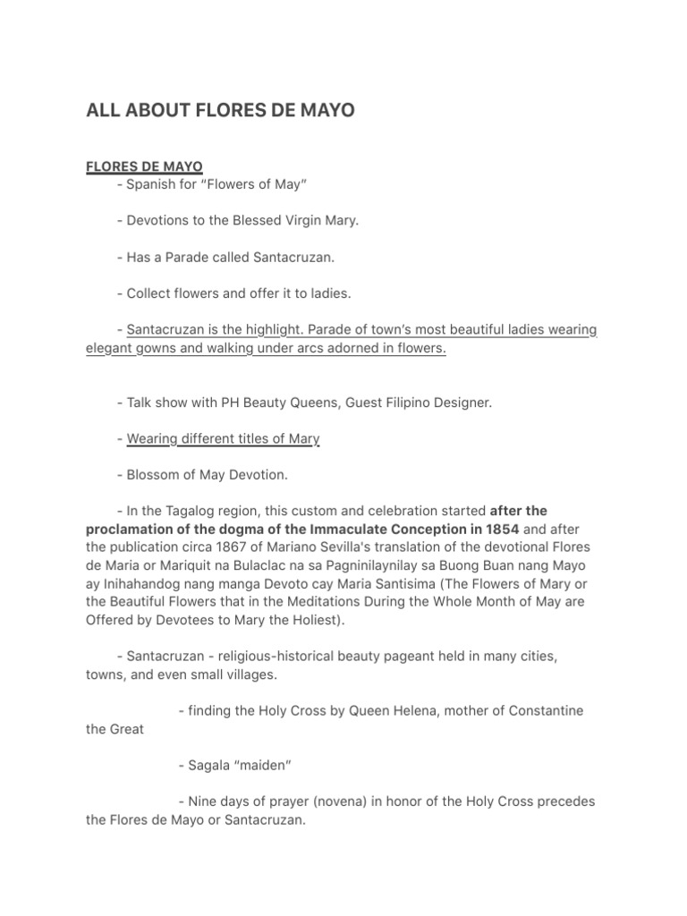 Flores de Mayo Research PDF Saints From The Holy Land Prayer