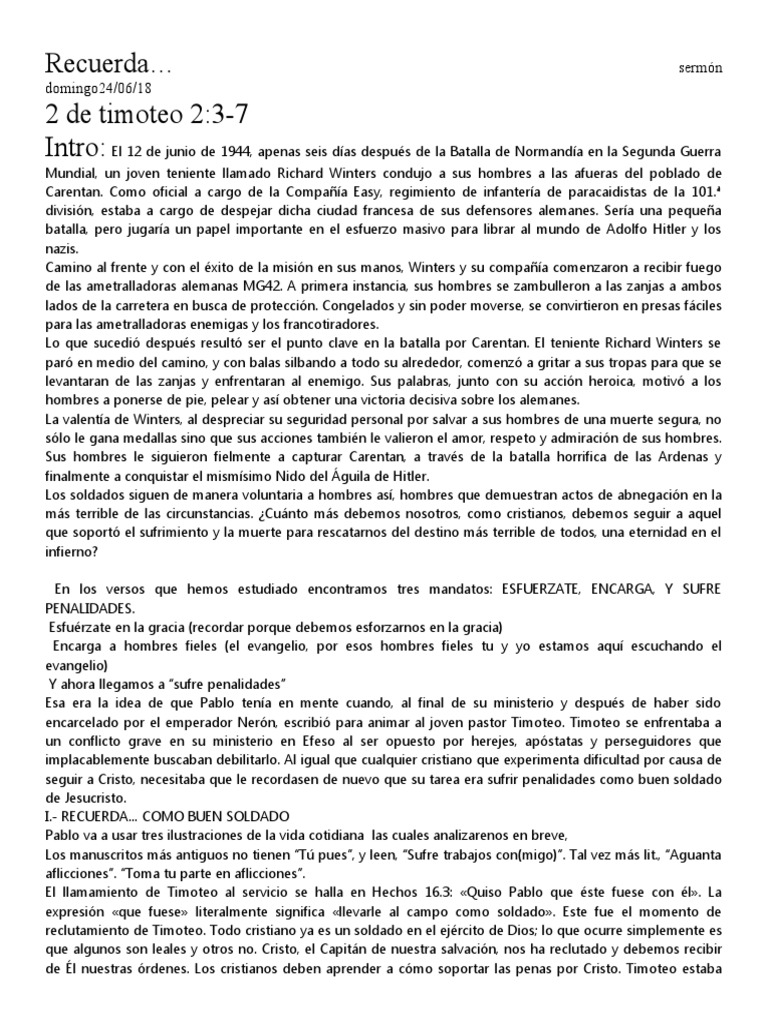 2 Timoteo 2 Pdf Jesús Pablo El Apóstol