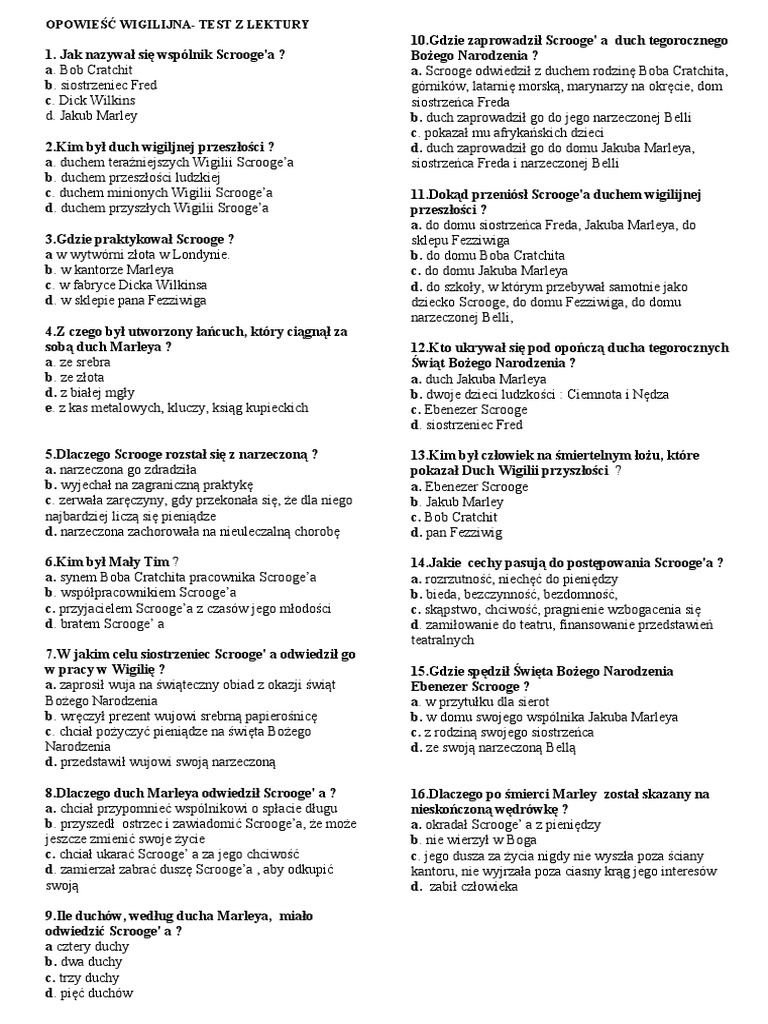 Opowieść Wigilijna Scenariusz Lekcji Nowa Era