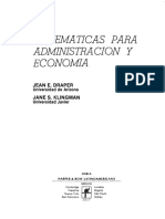 Matemáticas Para Administración y Economía