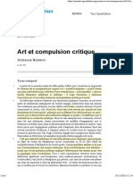 Art et compulsion critique