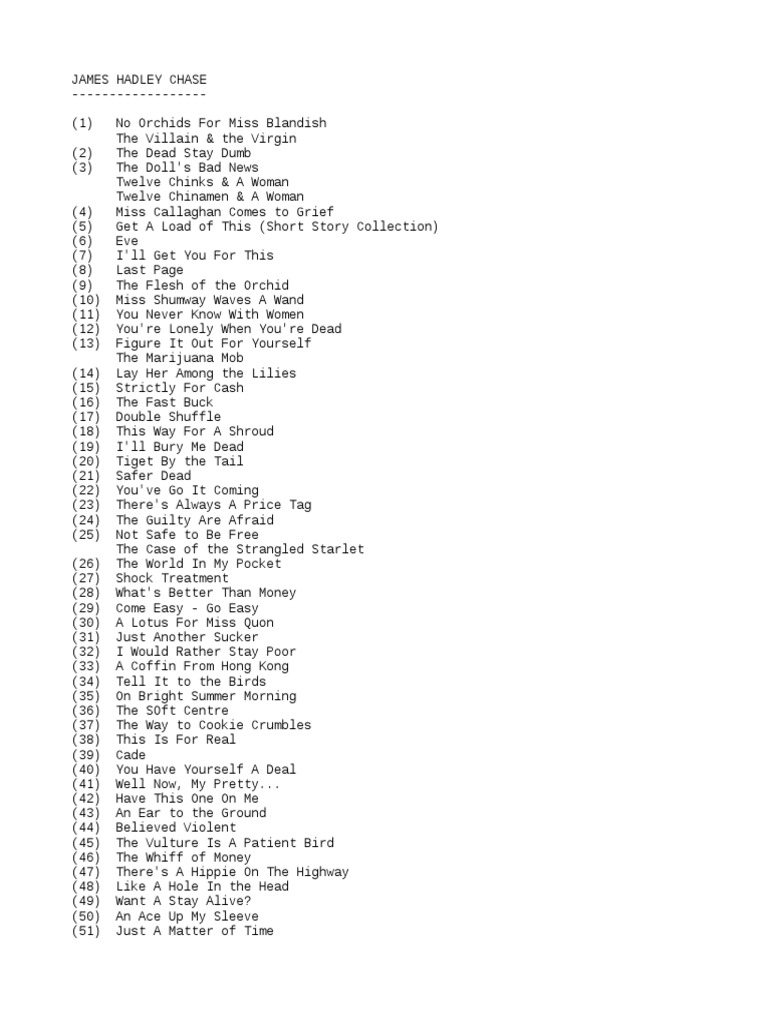 James Hadley Chase PDF