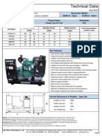 Technical Data: Power Factor Emissions Factor Cos Φ = 0.8 N/A 60Hz/1800R.P.M 3-Phase