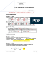 Reporte de cifras significativas y teoría de errores en mediciones de laboratorio