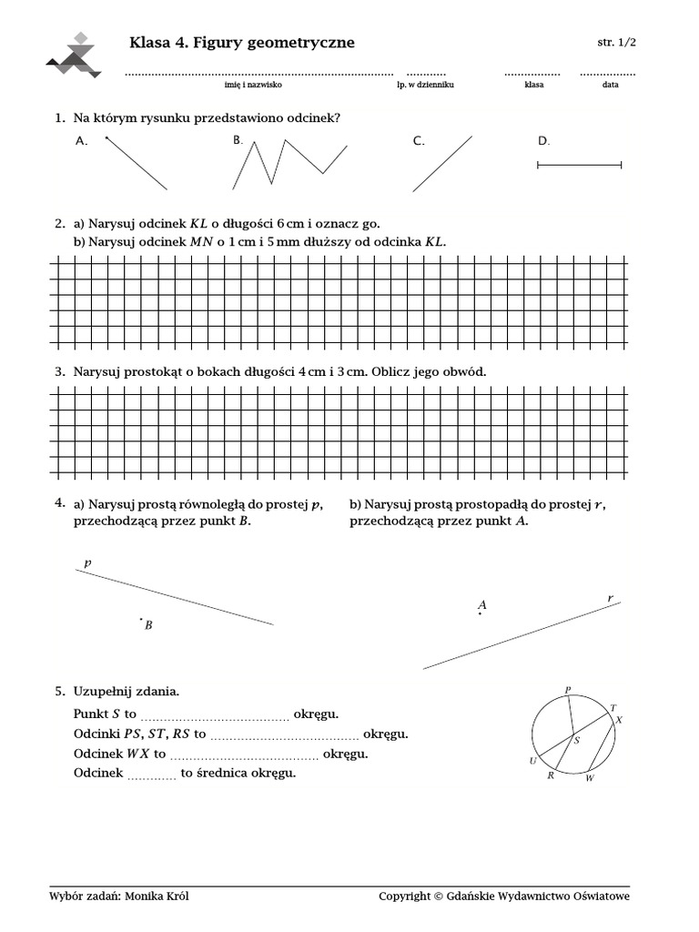Figury Geometryczne Klasa 4 Pdf