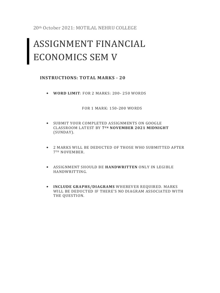 Financial Economics Assignment Guidelines | PDF | Futures Contract ...